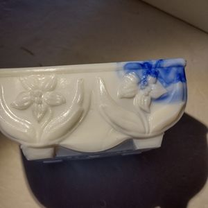 AKRO AGATE Planter Blue White with Lilly